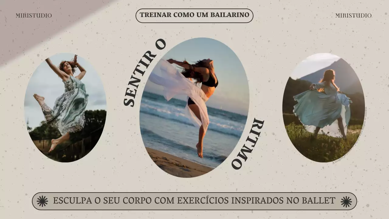 Promover um treino de dança simples em preto e bege