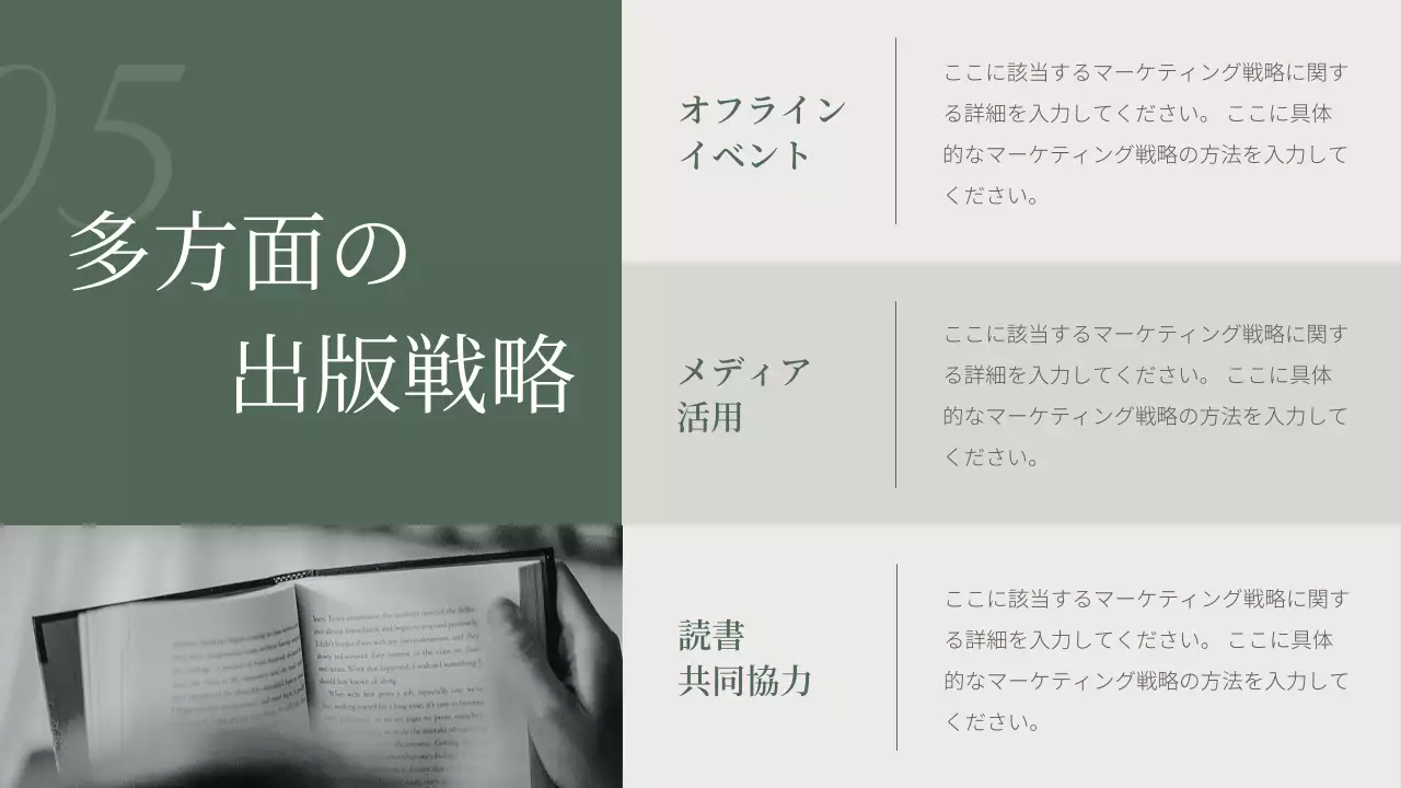 緑 シンプル 出版 提案書 プレゼンテーション