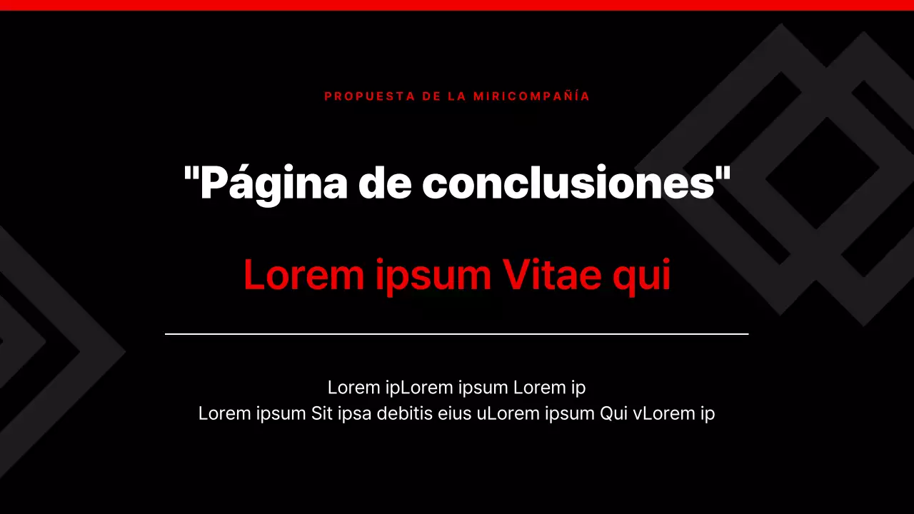 Presentación corporativa sencilla en rojo y negro