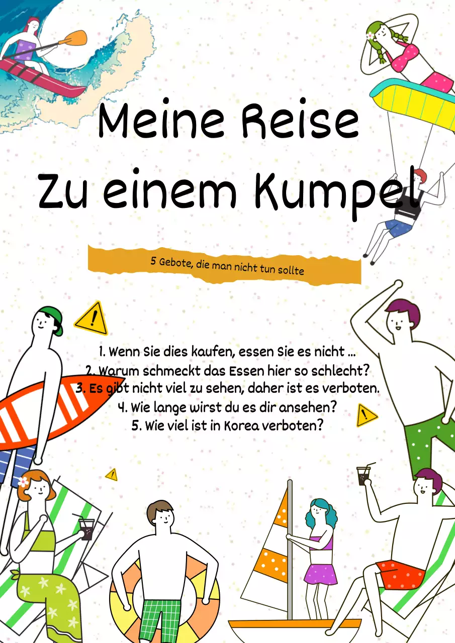 Tropical Travel 5 Gebote auf weißem Hintergrund