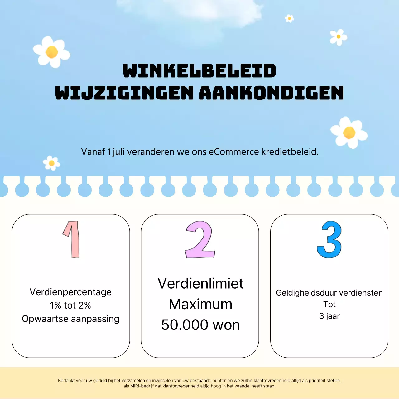 Aankondiging van een wijziging in ons beleid voor natuurlijke lichtblauwe en gele winkelcentra