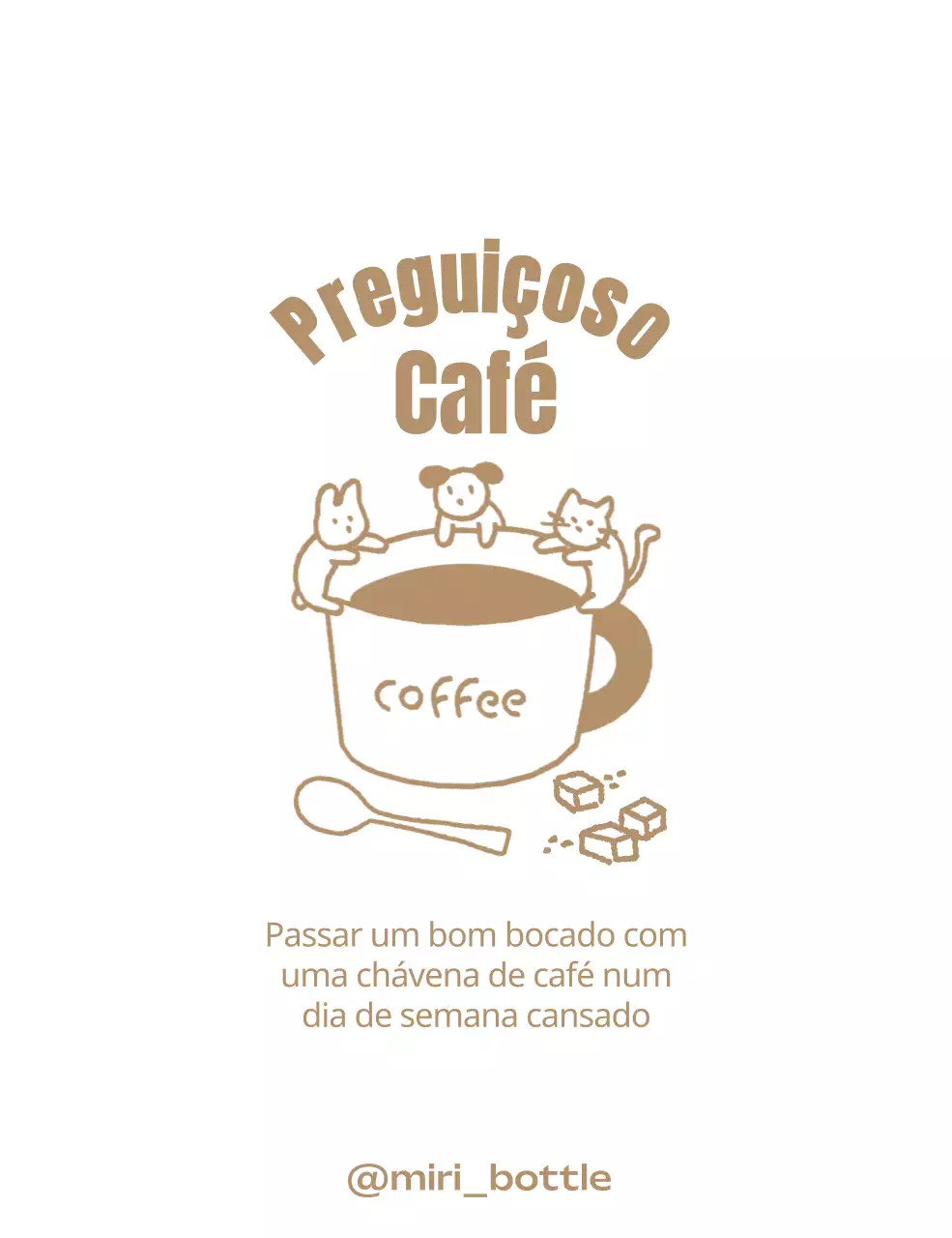 Conceito de doodle de caneca de café com animais giros