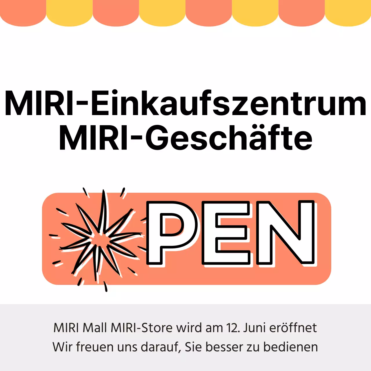 Ankündigung der Eröffnung eines minimalistischen Ladens in Weiß und Rosa