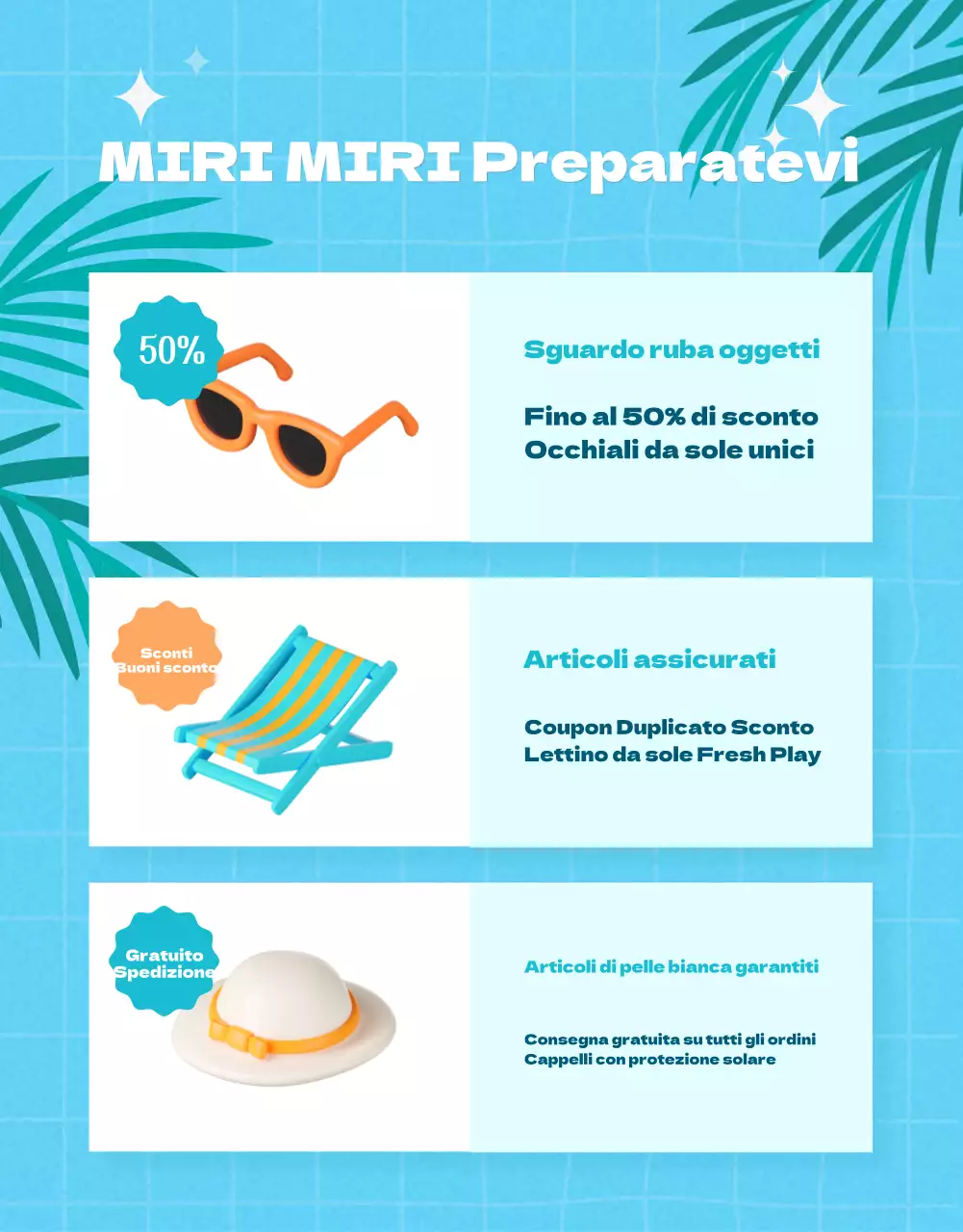 Promuovete un evento con articoli estivi vintage in azzurro