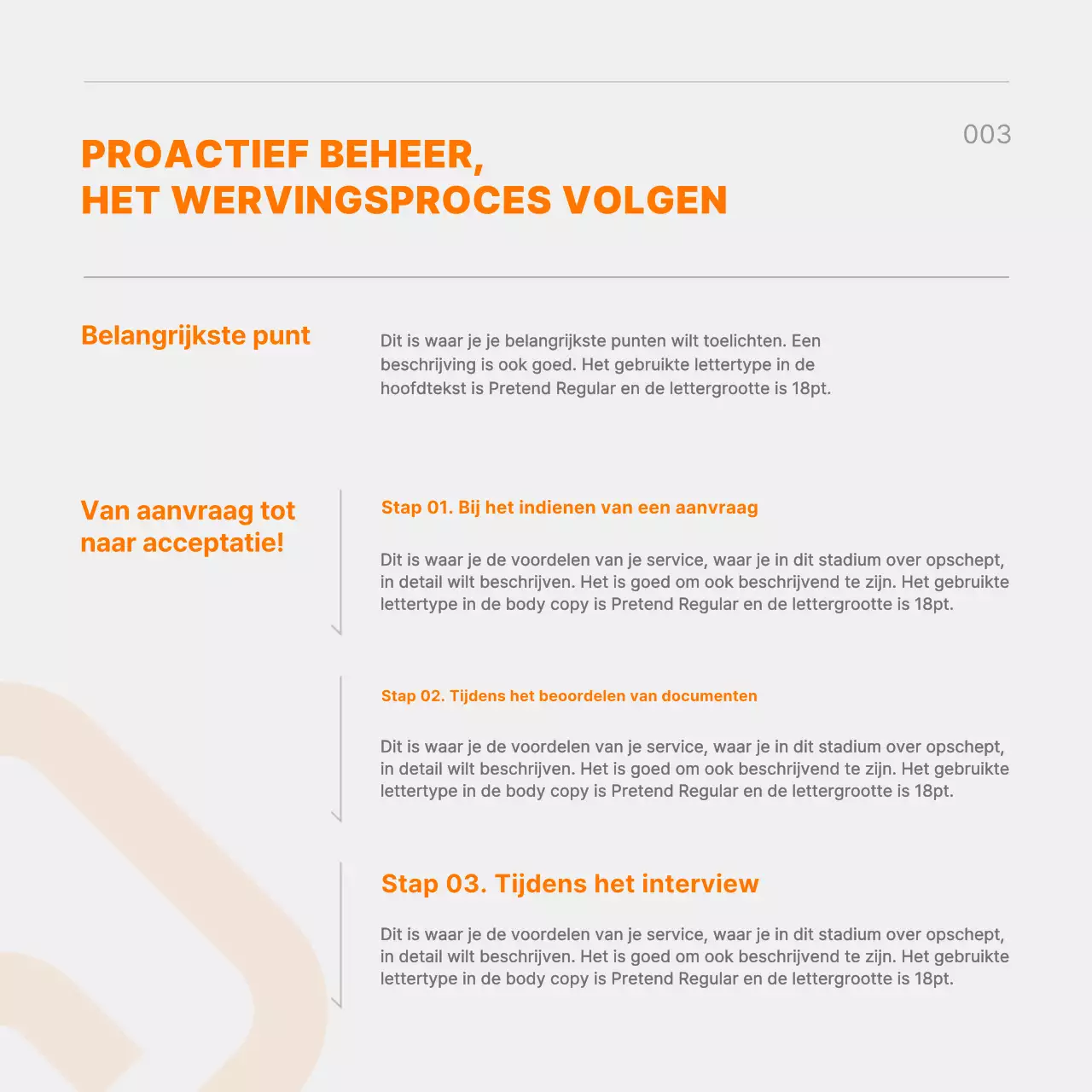 Promoot een trendy zwart-oranje platform voor het matchen van vacatures