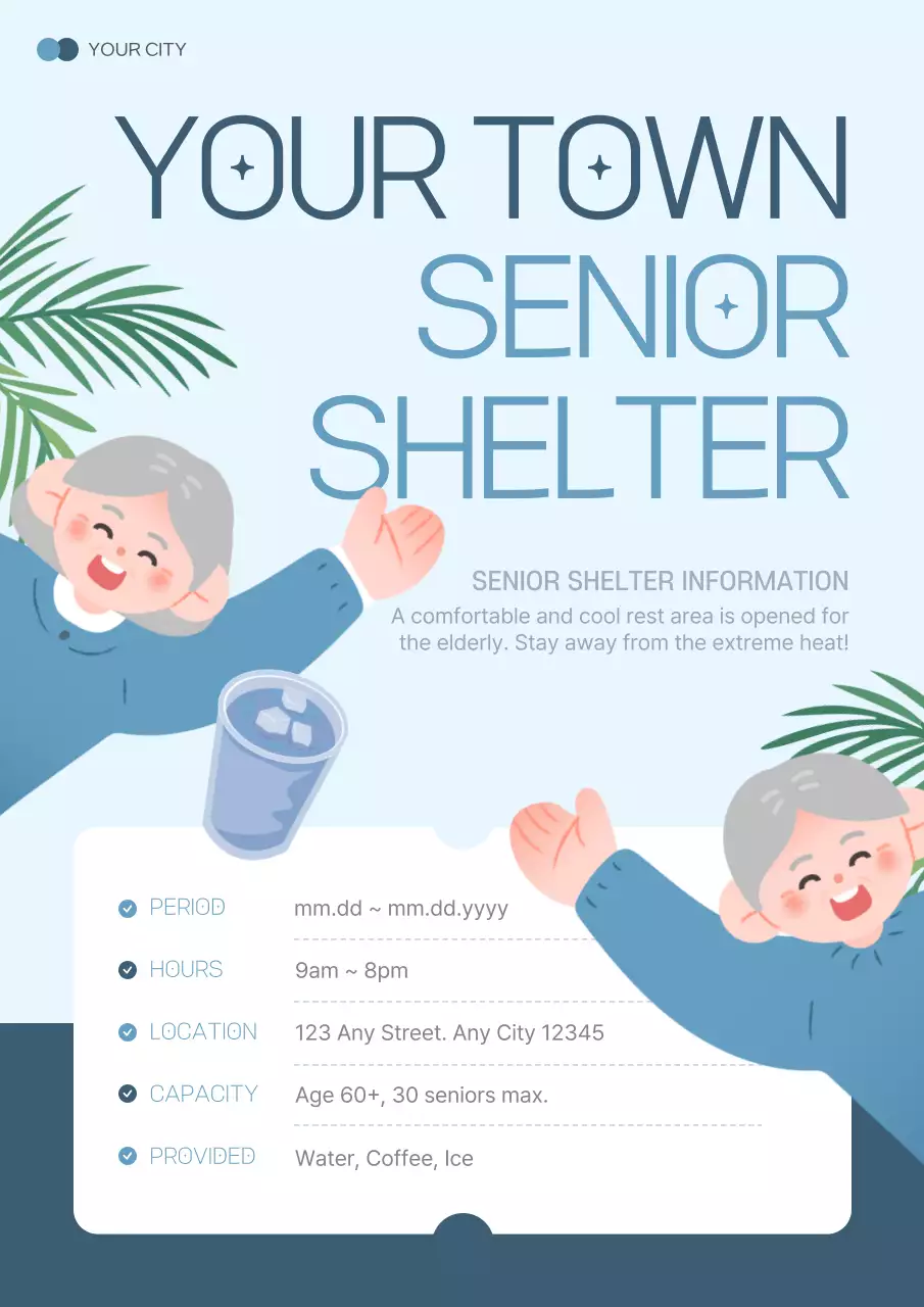 Blue Simple Senior Announcement Poster