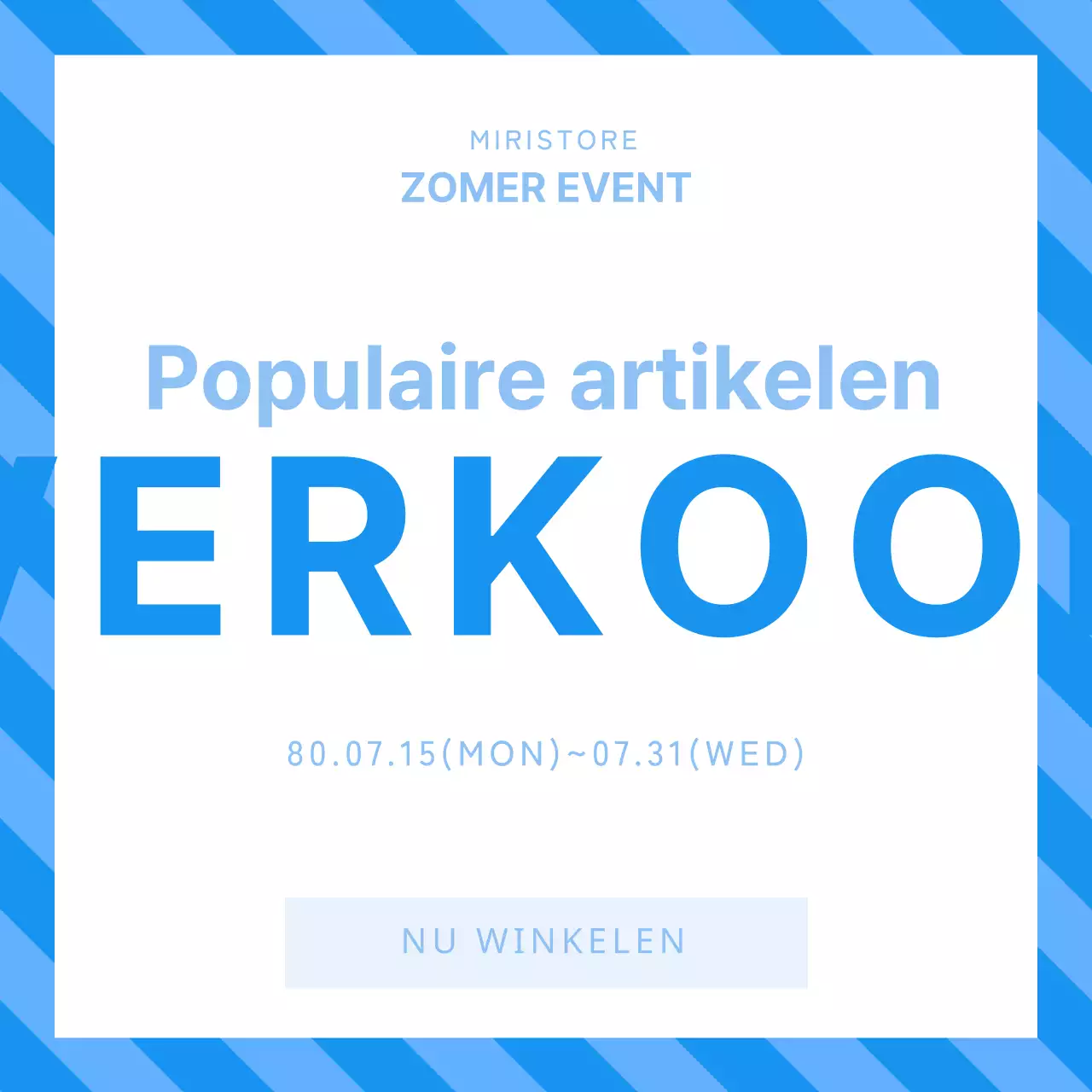 Eenvoudige blauw-witte verkoopreclame