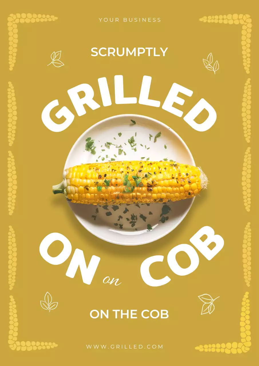 Yellow Simple Grilled Promotion Poster