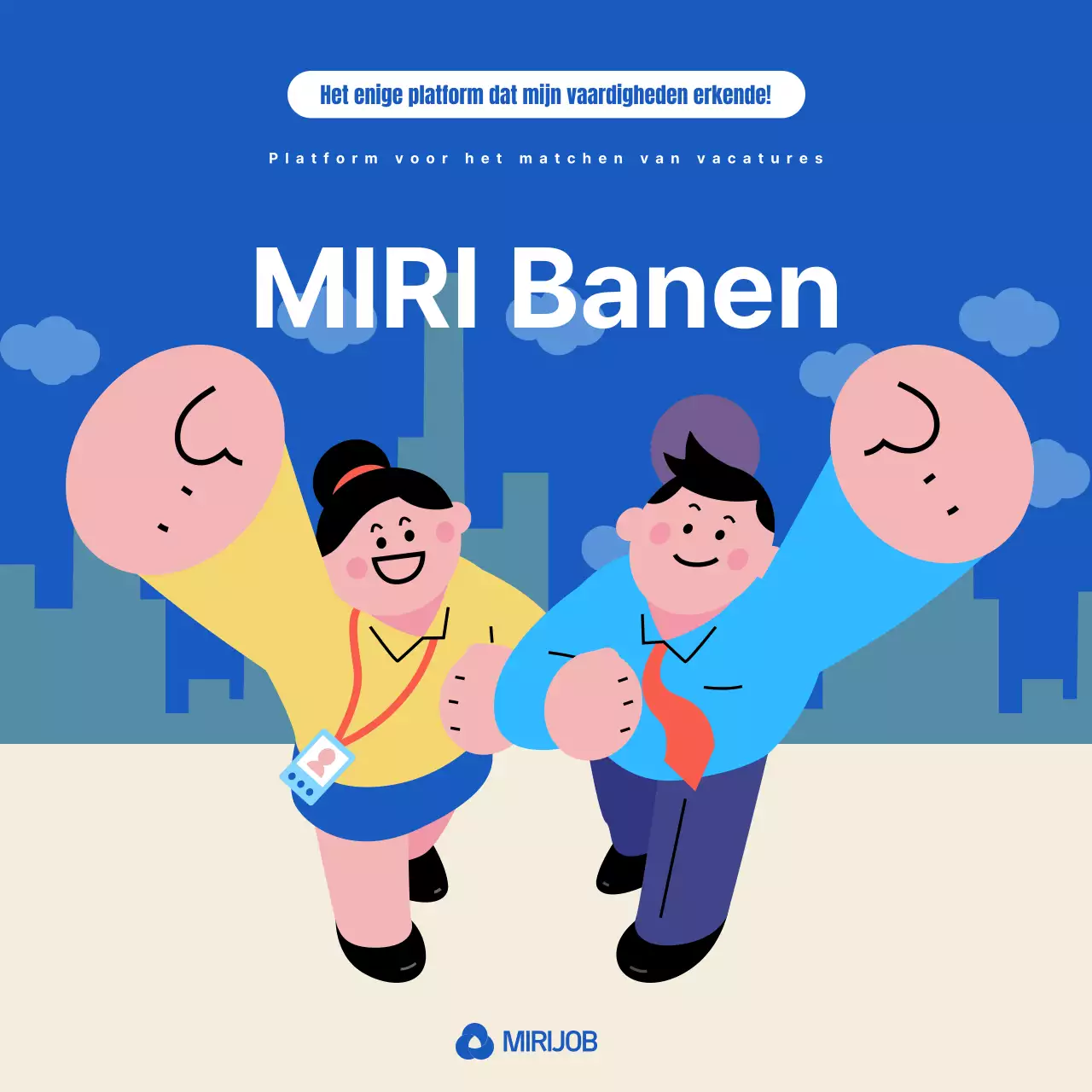 Promoot je vacatureplatform met blauwe en witte accenten