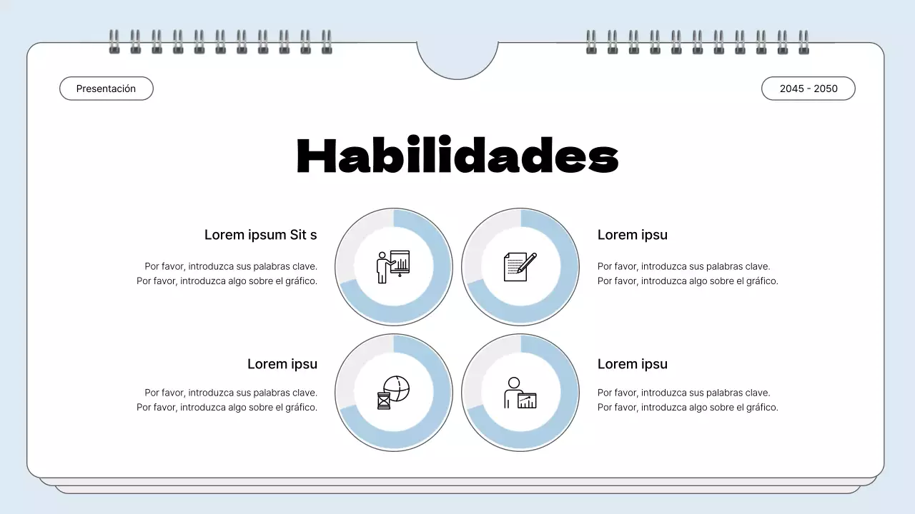 Cartera con marco de notas sencillo en azul claro