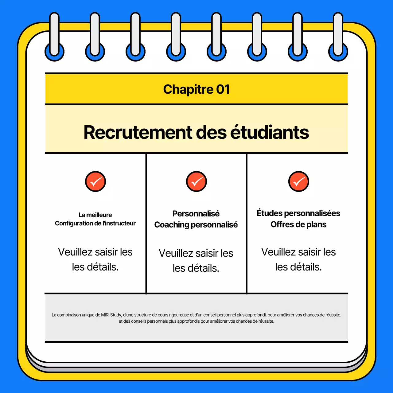 Faites la promotion de votre école d'admission avec une touche de bleu et de jaune