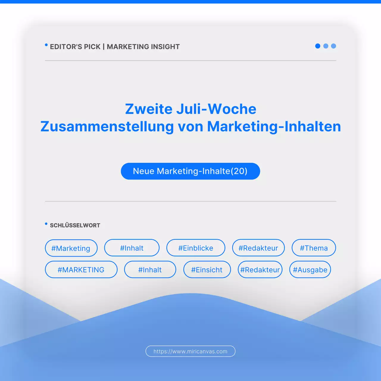 Fördern Sie moderne Marketinginhalte in Blau und Weiß