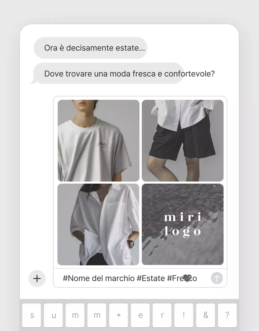 Promuovete la vostra pagina introduttiva in un centro commerciale di moda di tendenza nei colori grigio e azzurro