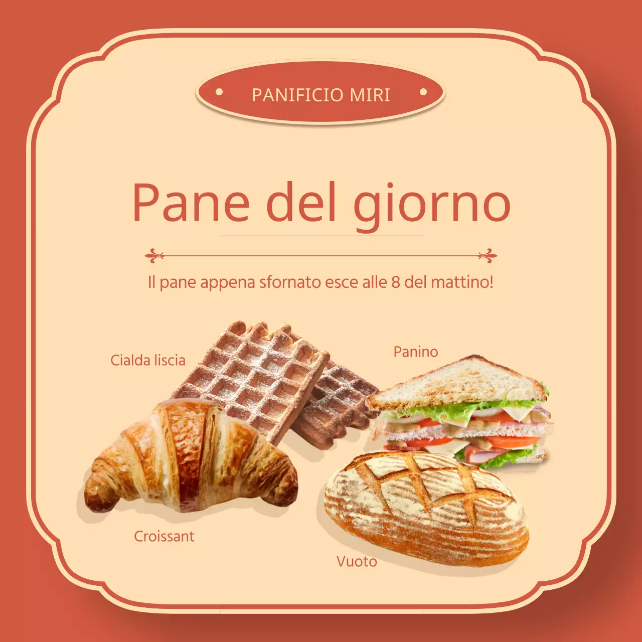 Promuovere la panetteria minimalista di colore marrone e avorio Today's Bread