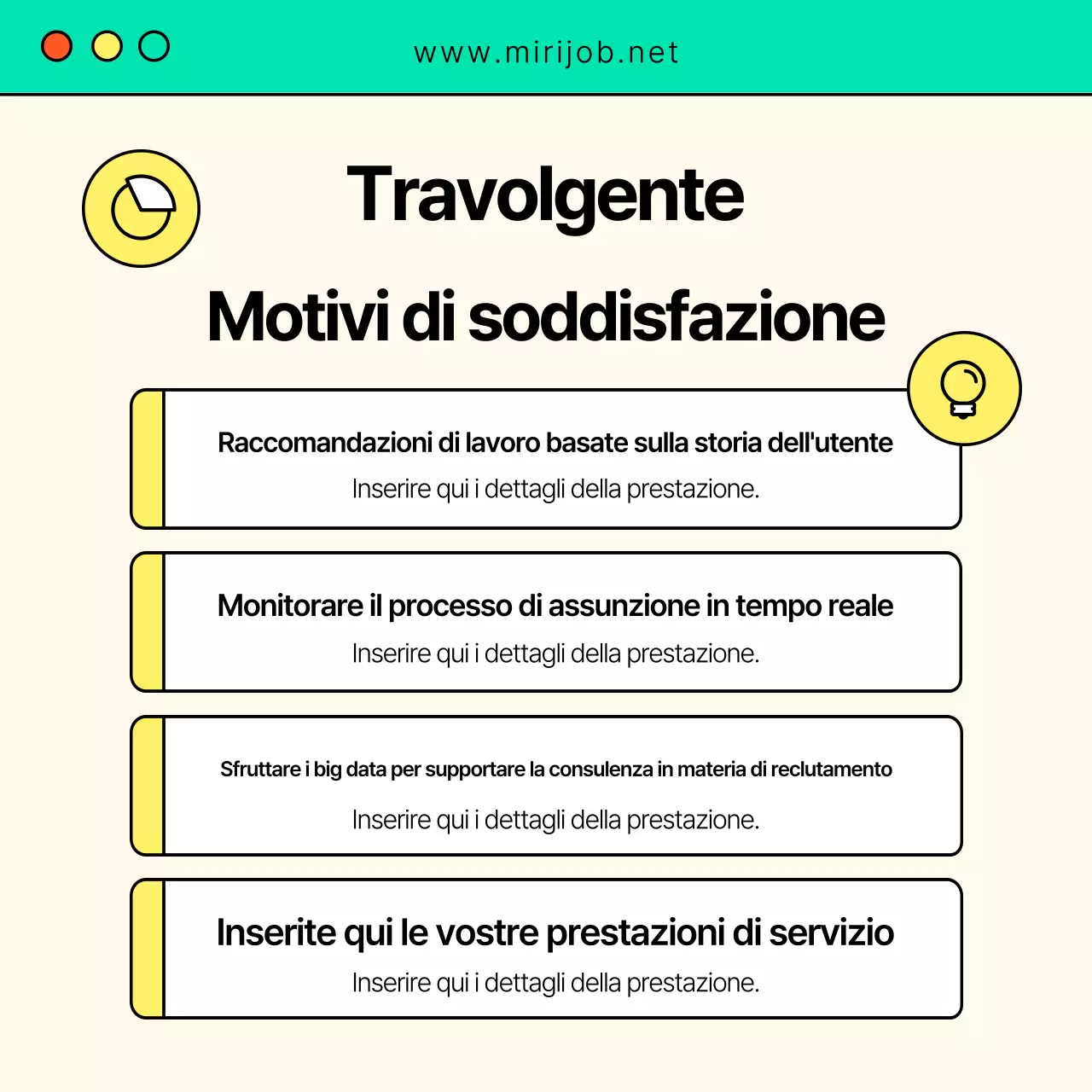 Lettera di presentazione di tendenza per l'incontro tra domanda e offerta di lavoro in giallo e blu