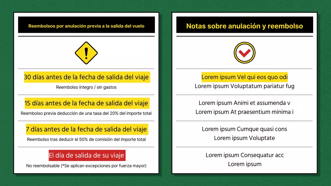 Promoción de viajes combinados nacionales en verde y azul, al estilo de los juegos de mesa