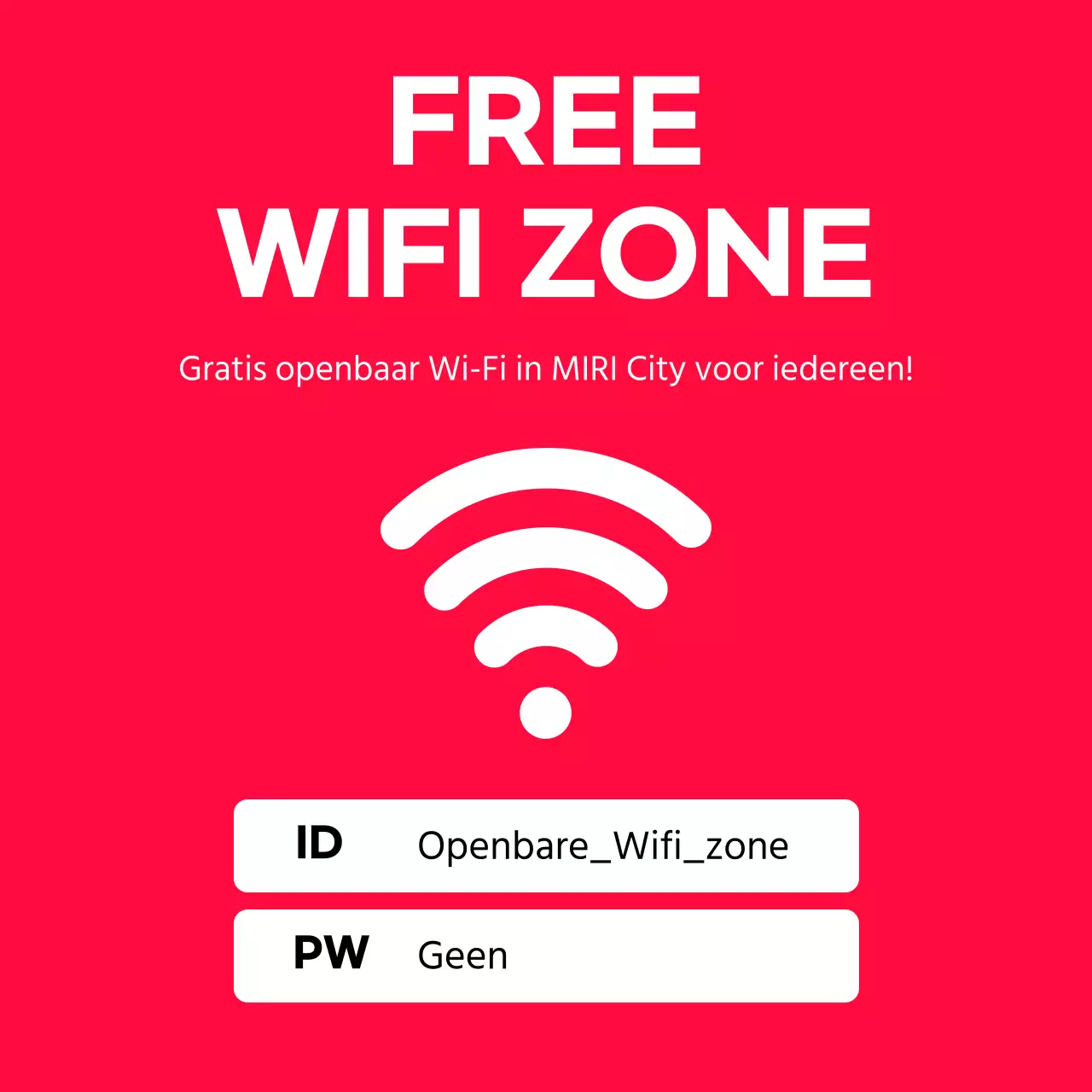 Rood en wit geaccentueerde gratis Wi-Fi aankondigingen