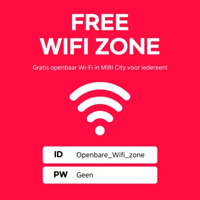Rood en wit geaccentueerde gratis Wi-Fi aankondigingen