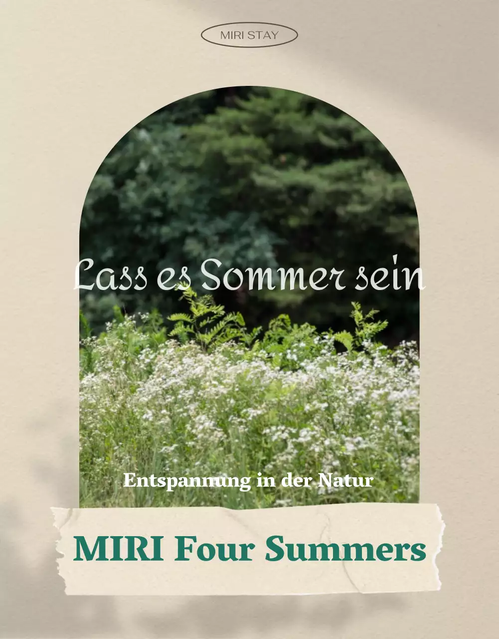 Grün und beige, eine gemütliche Sommerfrische für die Sinne