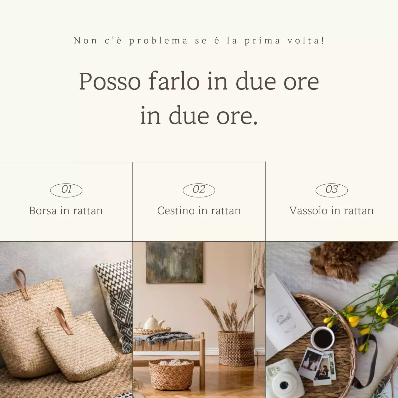 Annuncio di un lussuoso corso di un giorno in avorio e marrone