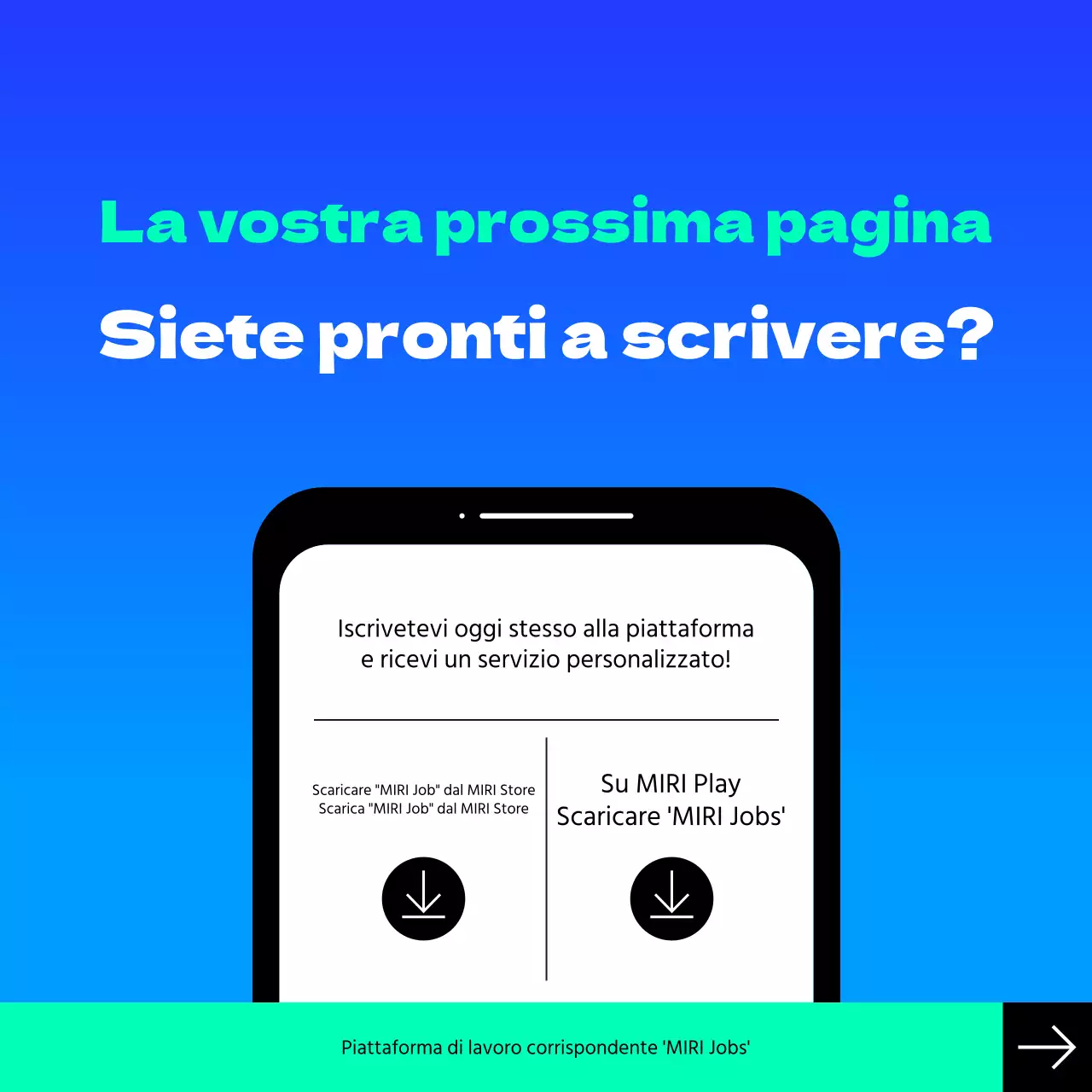 Promozione della moderna piattaforma di incontro tra domanda e offerta di lavoro Blue and Mint