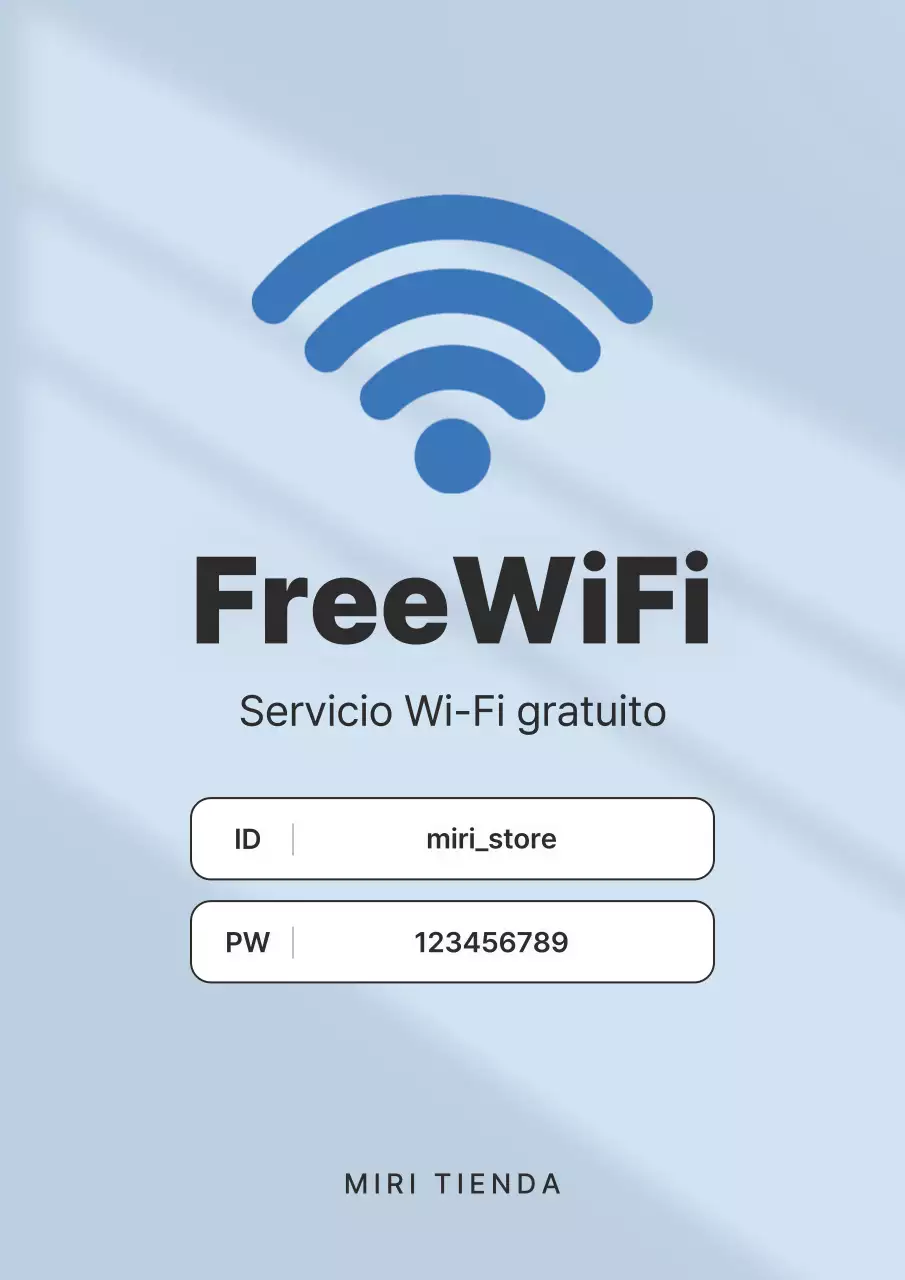 Aviso de conexión wifi azul simple y azul claro