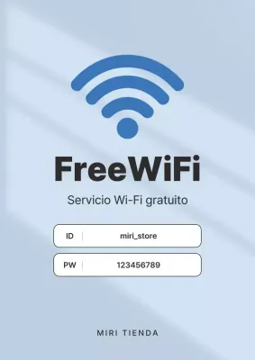 Aviso de conexión wifi azul simple y azul claro
