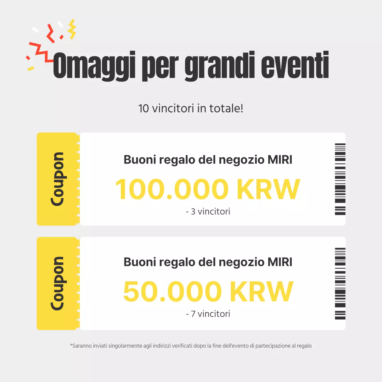 Annuncio di un evento a sfondo giallo per diffondere la notizia