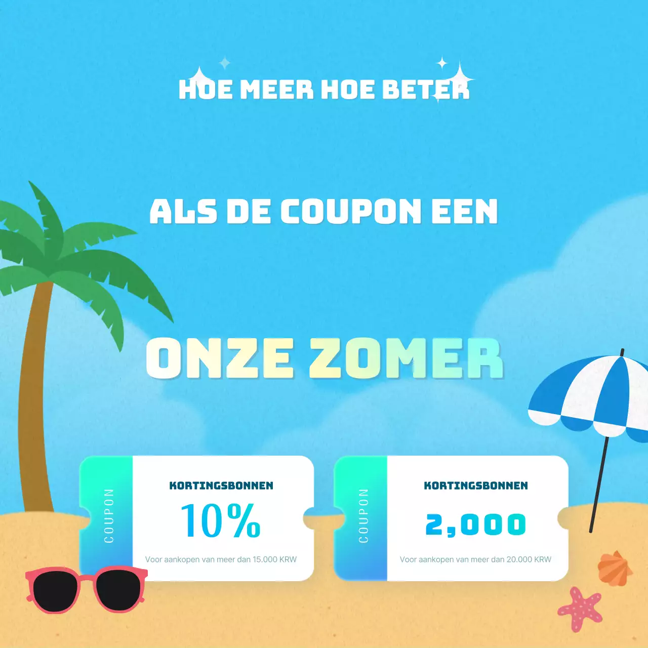 Promoot couponaanbiedingen in een mooie lichtblauwe kleur