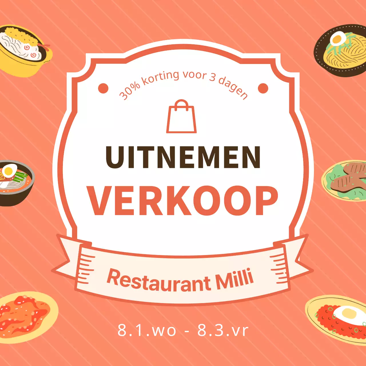 Leuke roze en bruine verkoopadvertenties.