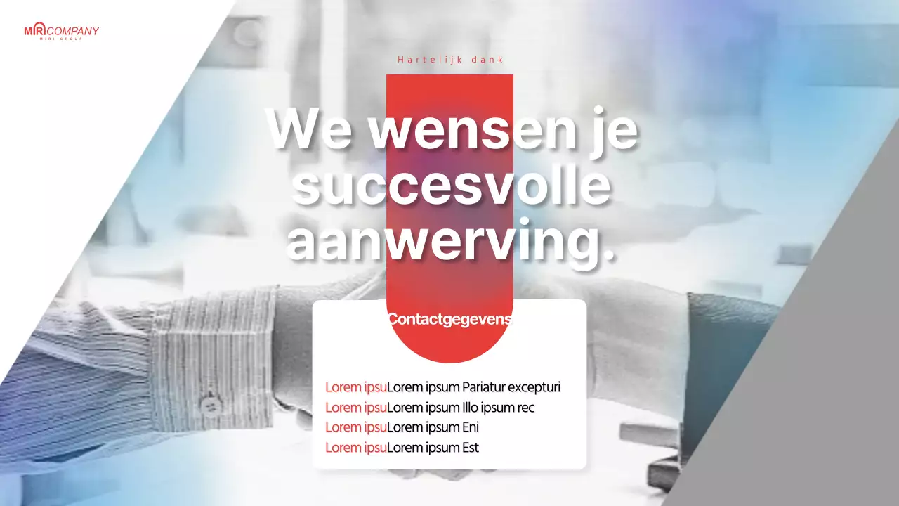 Headhunting-voorstel gemarkeerd in lichtblauw en rood