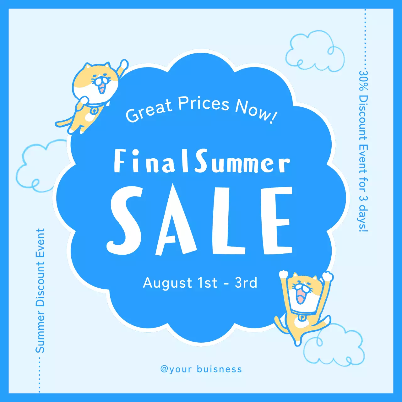 A lovely summer sale in light blue and blue!