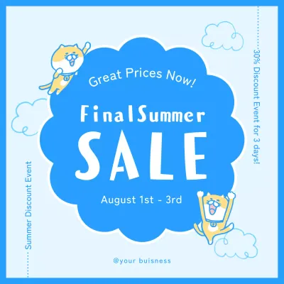 A lovely summer sale in light blue and blue!