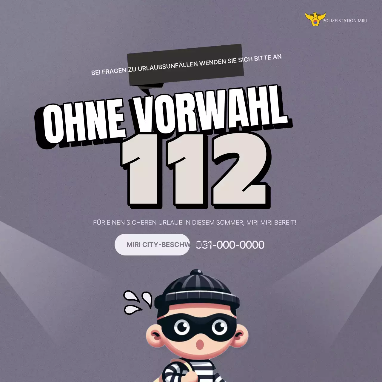 Eine trendige Kampagne zum Schutz vor Urlaubsdiebstahl in Beige und Grau