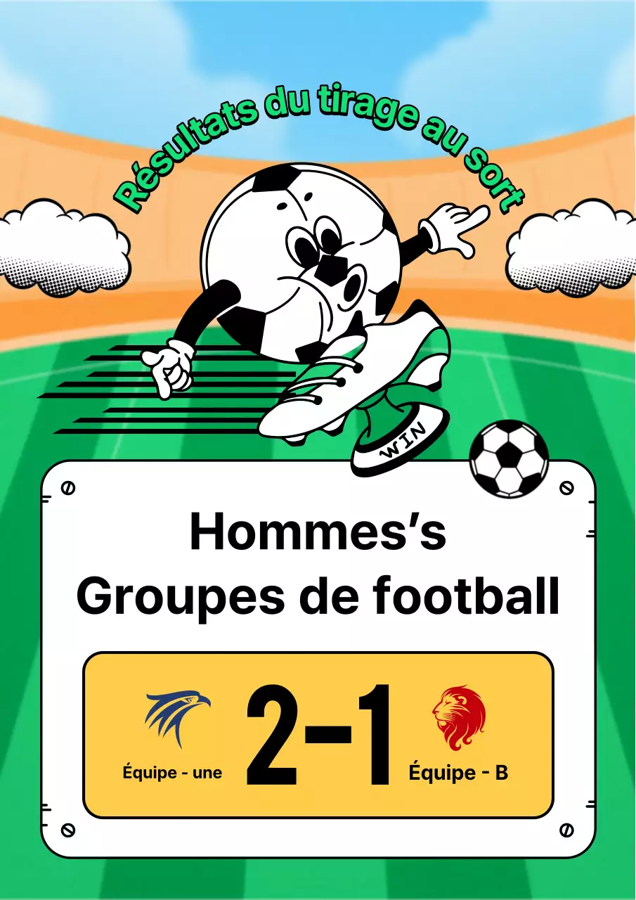 Annonce des résultats des matchs de football des Verts et des Jaunes