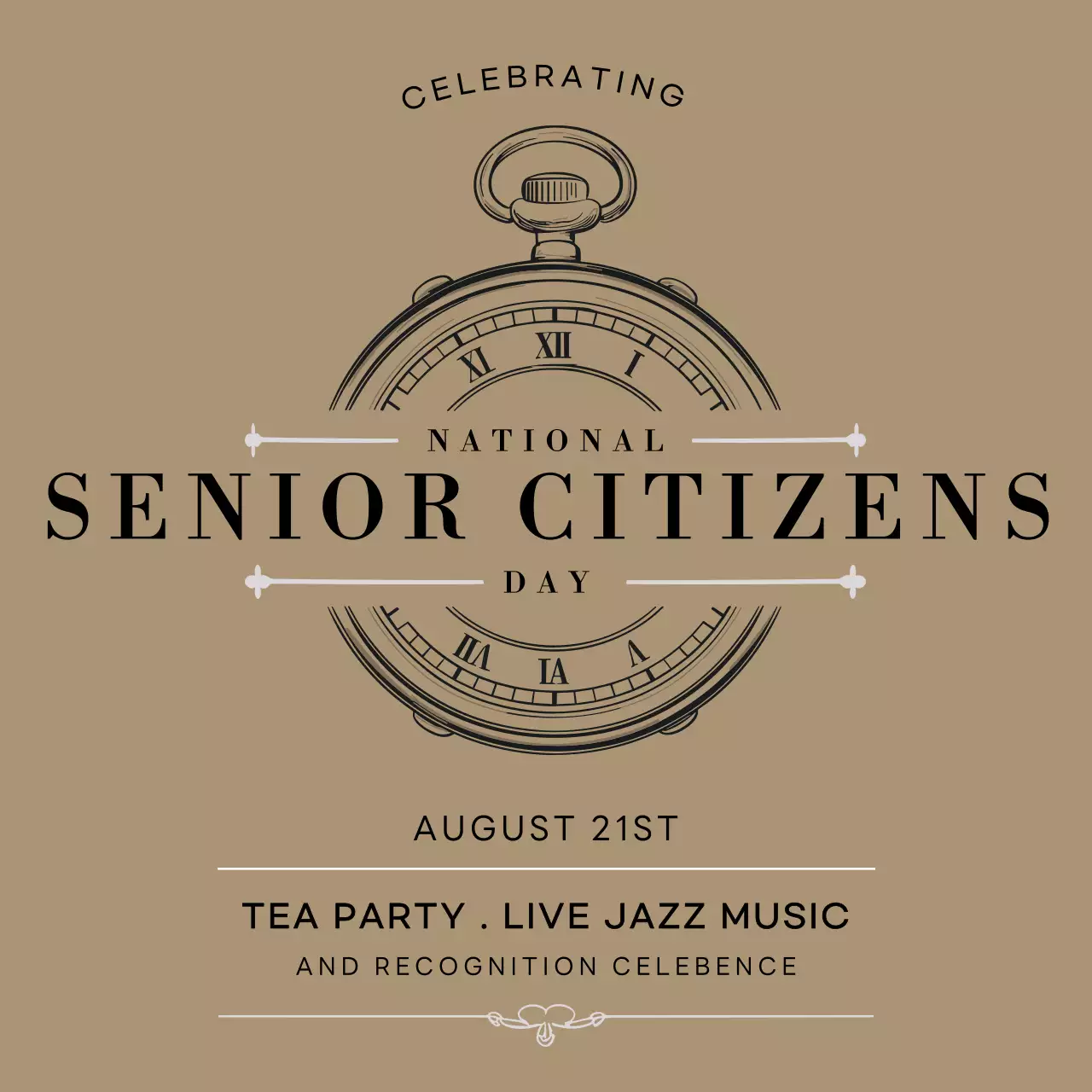 Beige Vintage Celebration Event Social Media Post