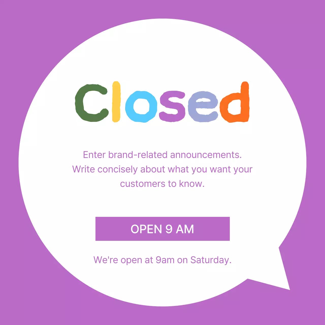 Purple Modern Business Announcement Social Media Post