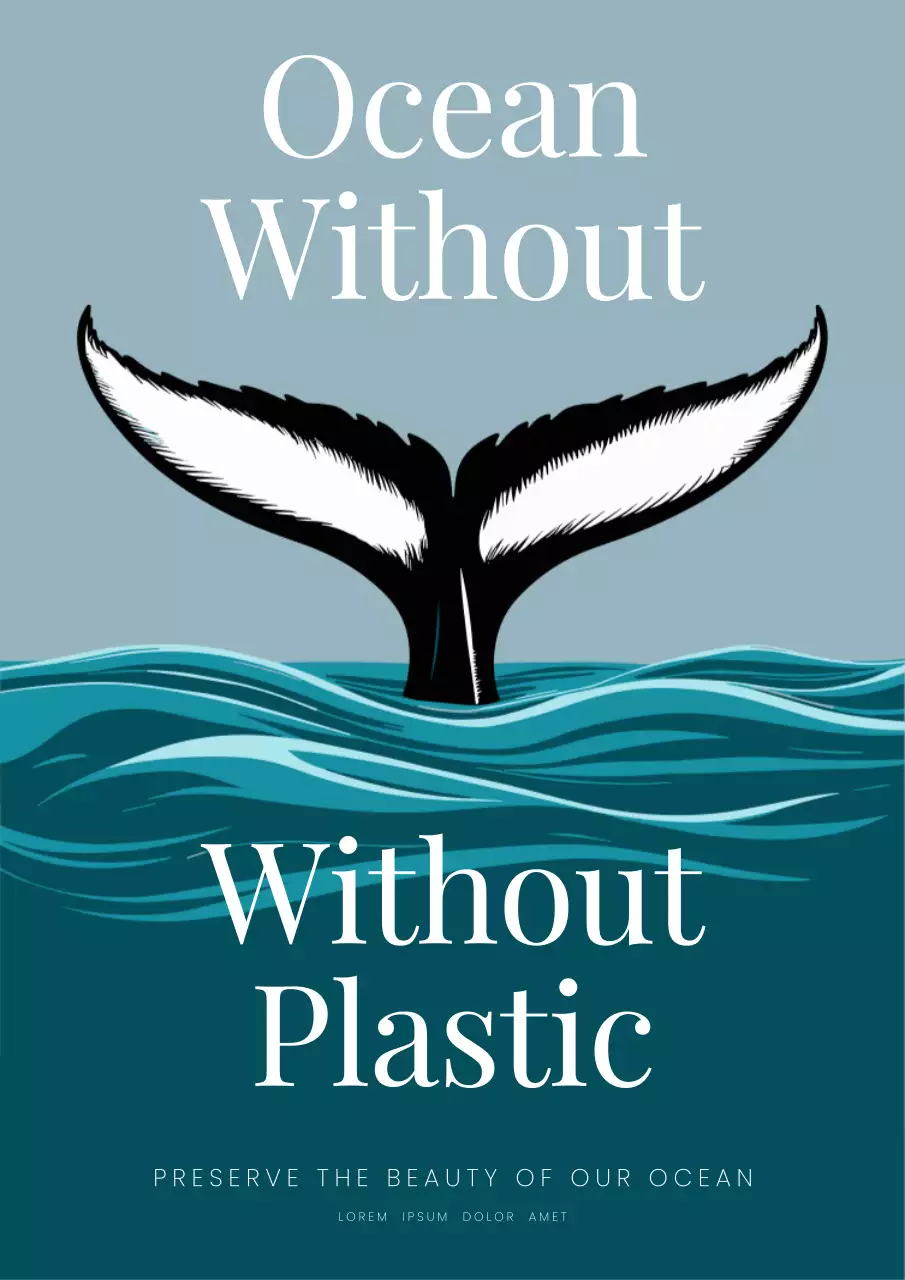 Teal Minimal Ocean Announcement Poster