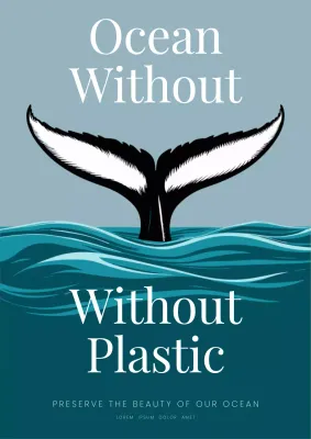 Teal Minimal Ocean Announcement Poster