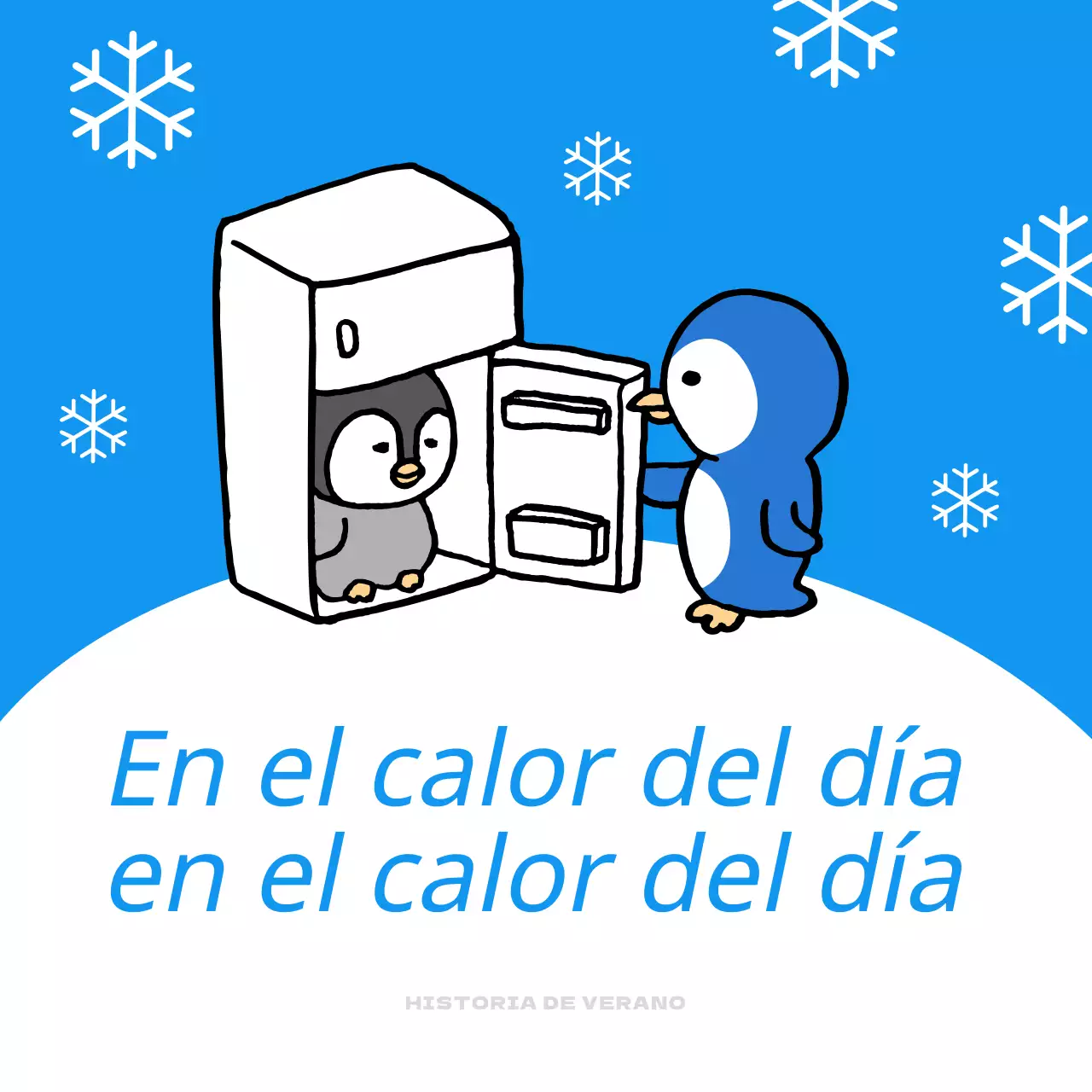 Una bonita tarjeta de felicitación veraniega en azul y blanco