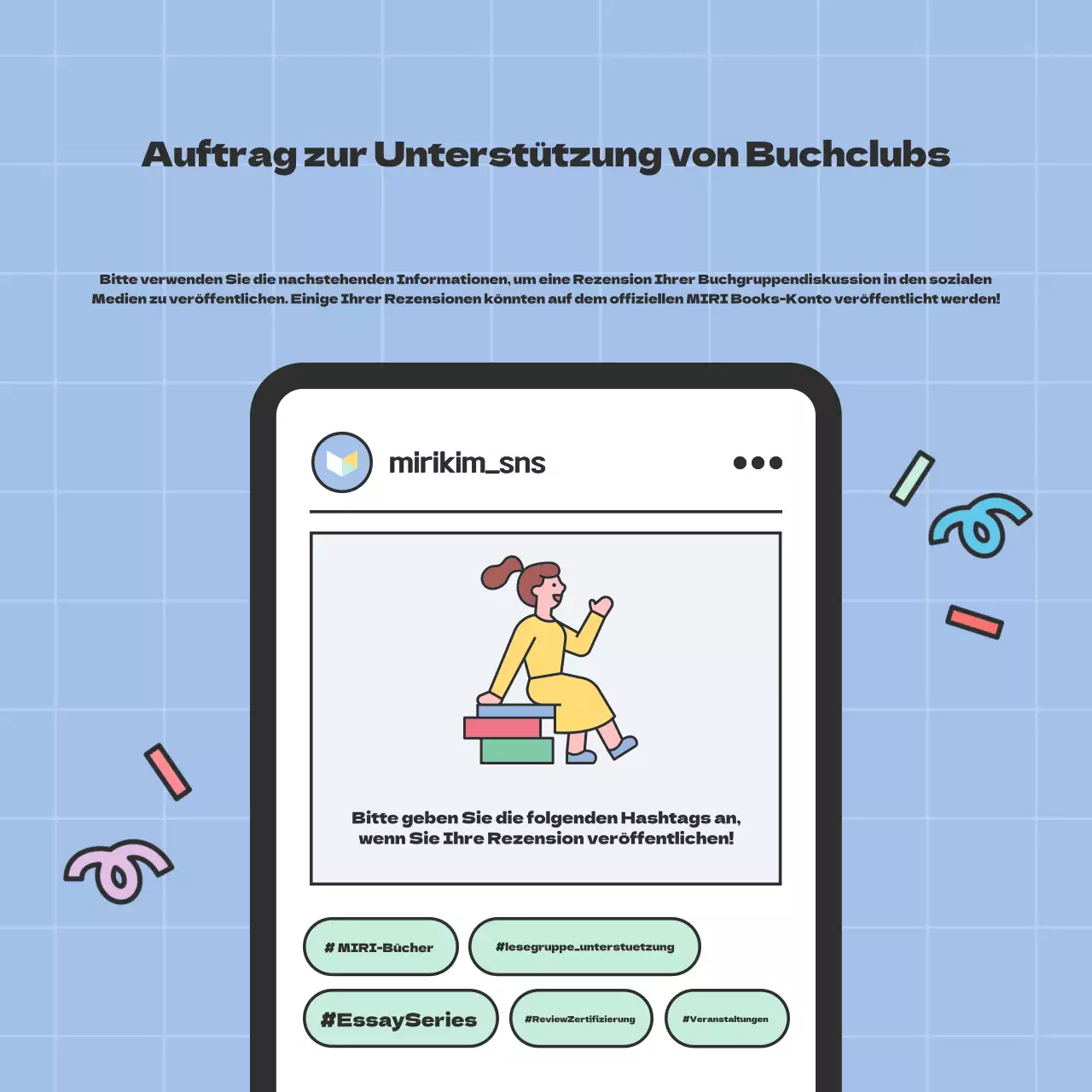 Förderung einer einfachen Sommerlesegruppe mit Lavendel und Minze