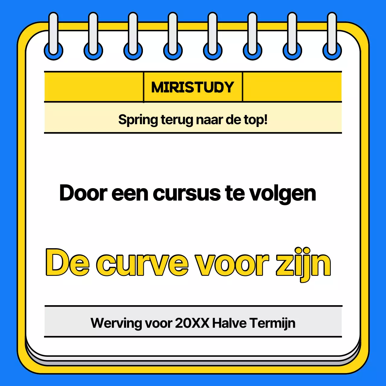 Promoot je toelatingsschool met een knalblauw en geel