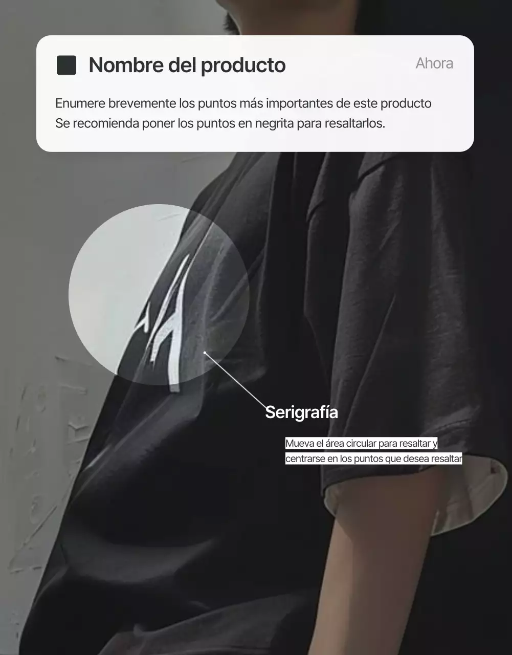 Promocione descripciones y detalles en un centro comercial de moda en gris y azul claro