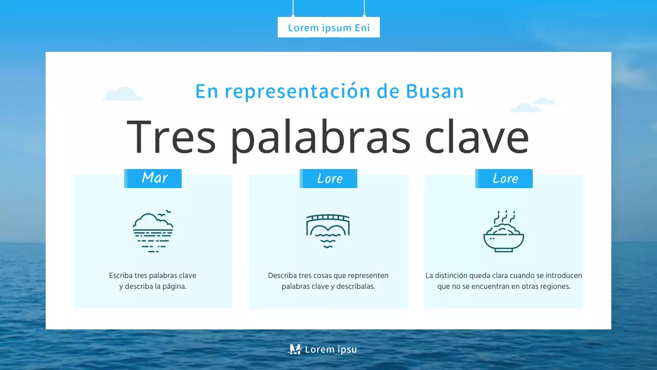 Una sencilla guía turística azul y blanca de Busan