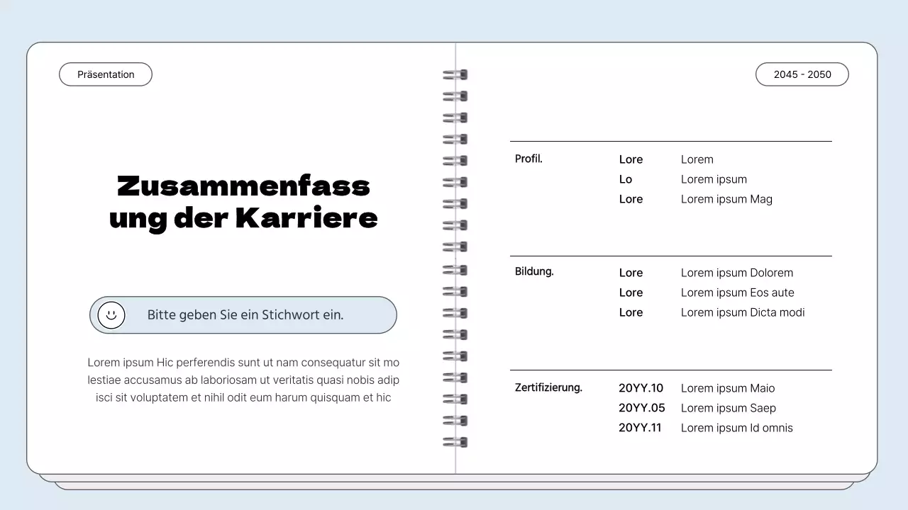 Schlichte Zettelkastenmappe in Hellblau
