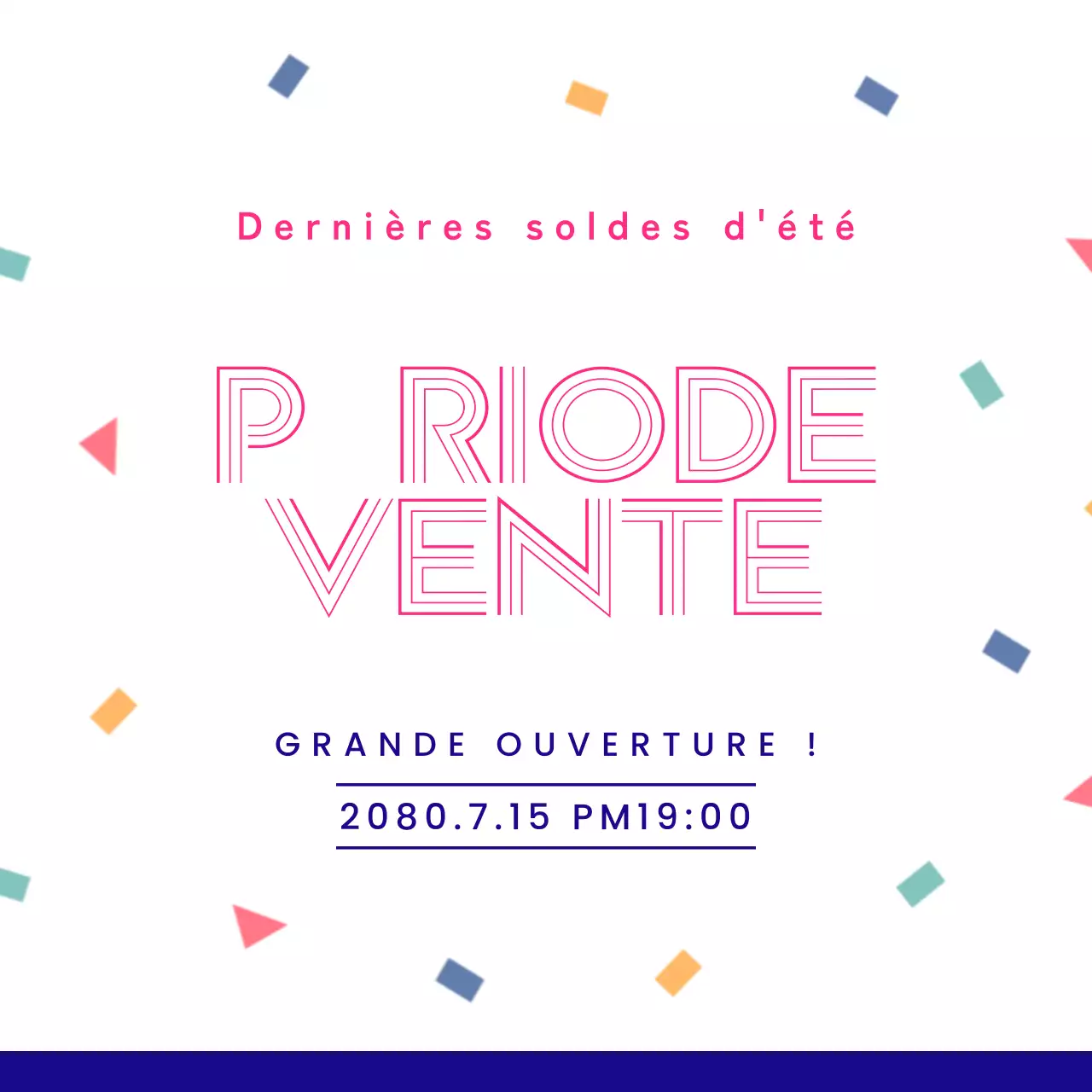 Jolies annonces de réduction pour l'été en violet et rose.