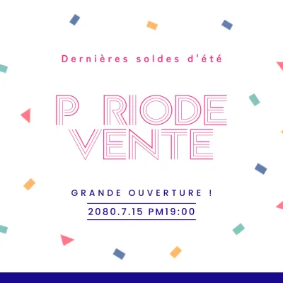 Jolies annonces de réduction pour l'été en violet et rose.