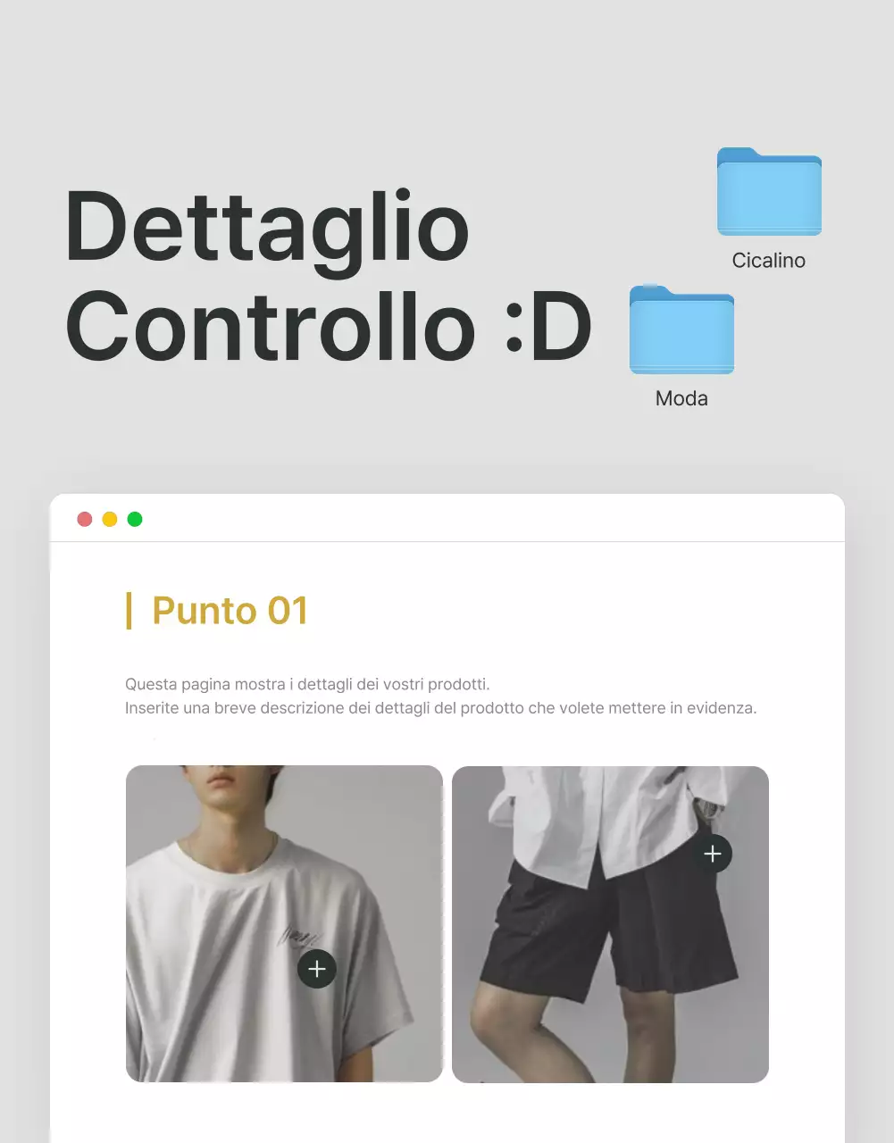 Promuovere descrizioni e dettagli in un centro commerciale di tendenza grigio e azzurro