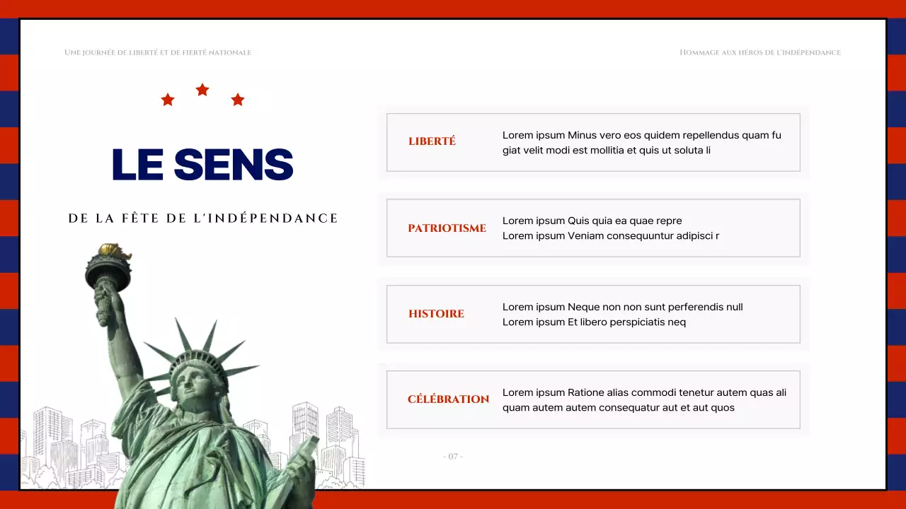 Ressources modernes du 4 juillet en rouge et bleu marine