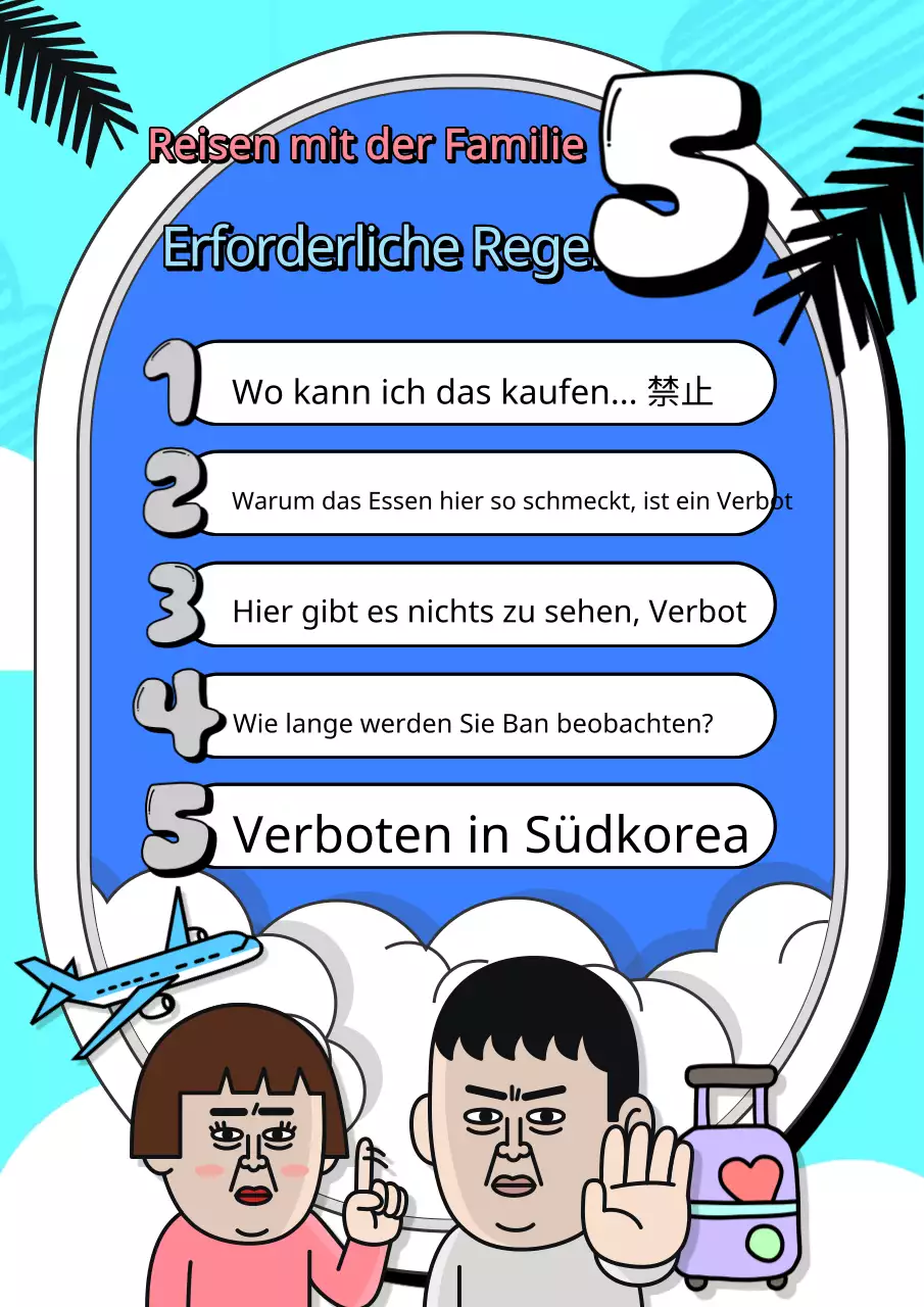 Eine blau-weiße Krankheits-Familien-Reiseroute